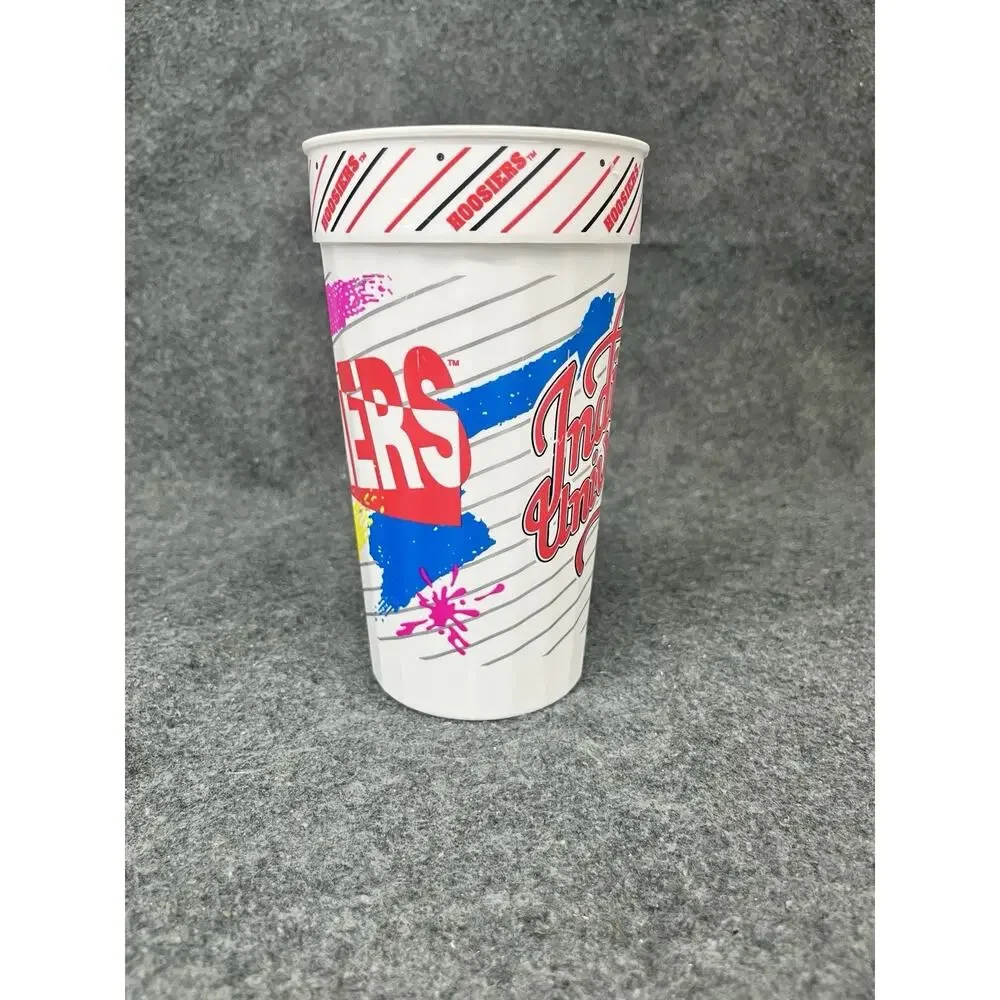 Vintage Indiana University Hoosiers Plastic Stadium Cups Lot 1990s Neon Retro IU